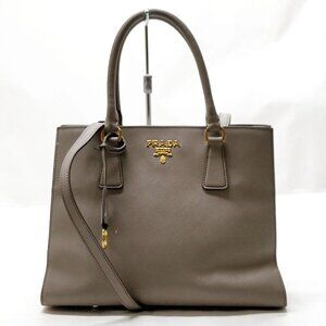 Authentic Prada Gray Leather Hand Bag mn682-030625